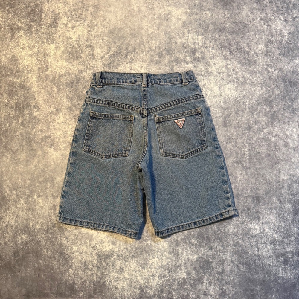 Vintage Guess Kids Blue Denim Jean Shorts Size 7Y 100% Cotton